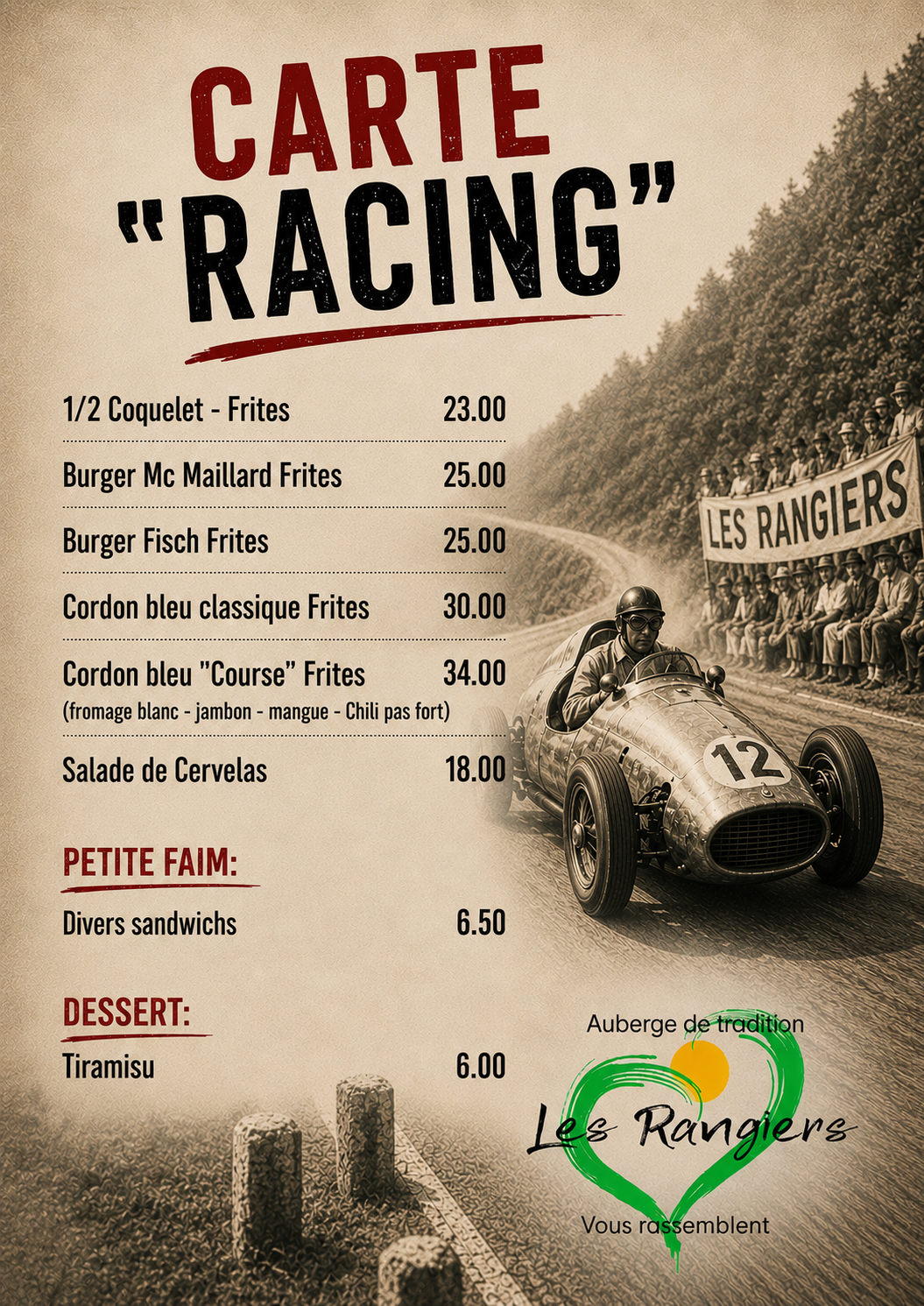 Carte des menus 