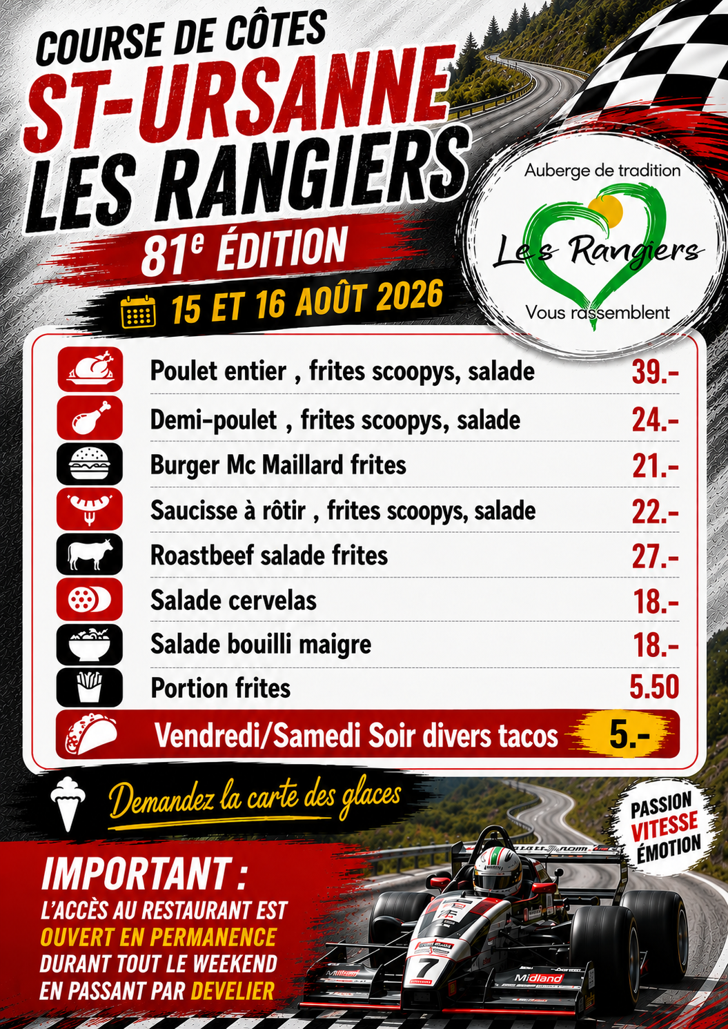 Carte des menus 